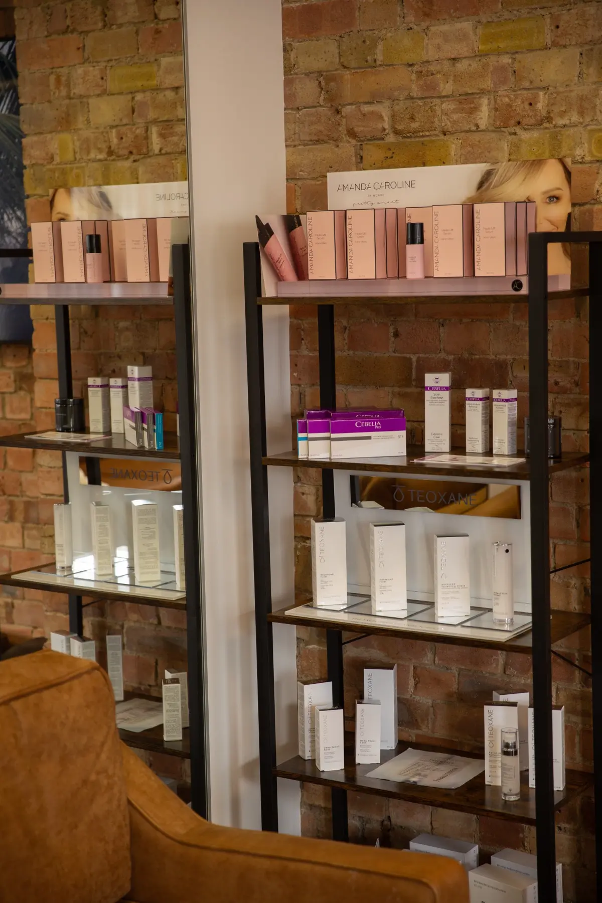 Clinic treatment and skincare display